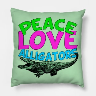 Peace Love Alligators Pillow