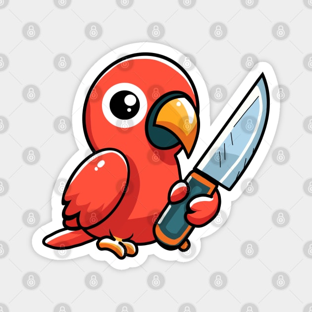 Parrot with knife! Magnet by Anime Meme's