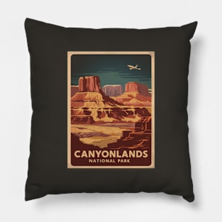 Vintage Poster of Canyonlands National Park Pillow