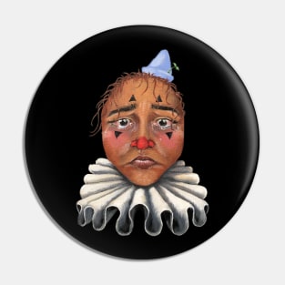 Sad Clown painting Pin