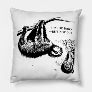 UPSIDE DOWN prehistoric three toed sloth from vintage artwork Pillow