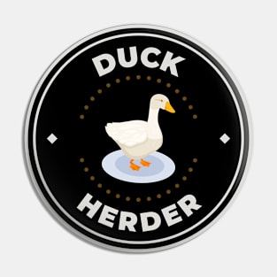 Duck herder round logo Pin
