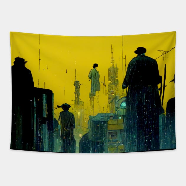 Offworld: Rainy day on Snormen. Tapestry by Bespired