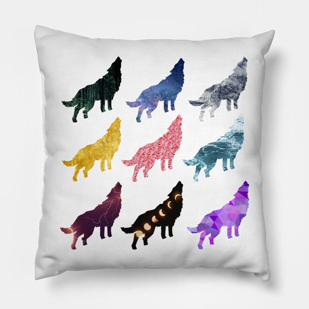 Wolf Pattern Pillow by FlashmanBiscuit