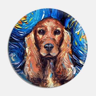 Cocker Spaniel Night (Portrait) Pin