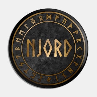 Njord Norse God of the Sea Viking Runes Pin