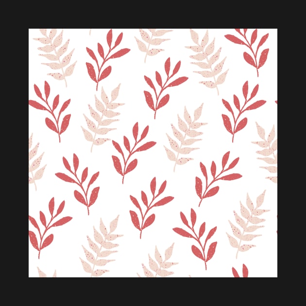 Red Beige Twigs Pattern by OneLook