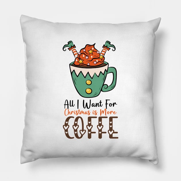 All I Want For Christmas is More Coffee Pillow by EvetStyles