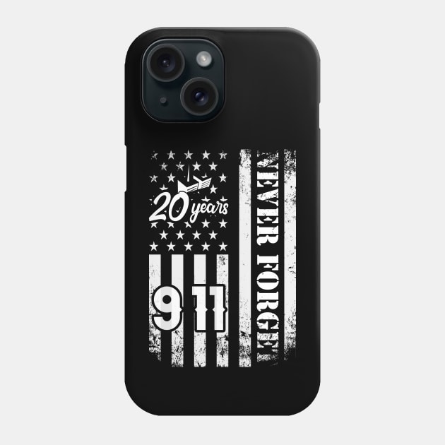 Never Forget 911 20th Anniversary Patriot Day USA Flag Phone Case by Charaf Eddine