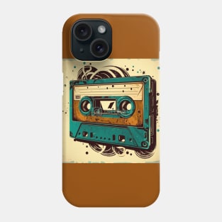 Vintage old audio cassette tape in vibrant color. Phone Case