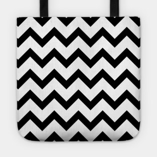 Simple Black and white Chevron pattern Tote