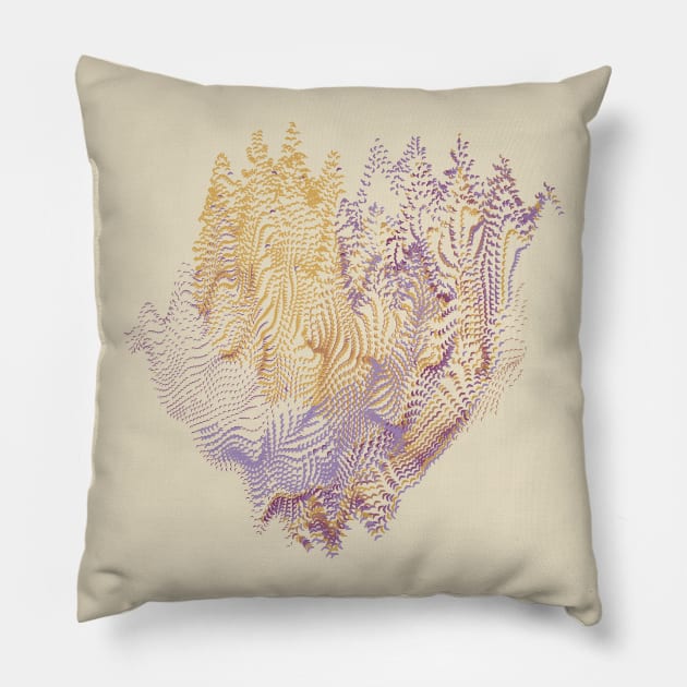 Purple Woodland Majesty Abstract Art Pillow by donovanh