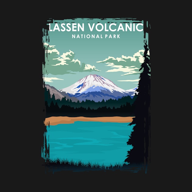 Lassen Volcanic National Park Travel Poster by jornvanhezik