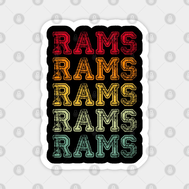 Vintage Retro Rams Gift Magnet by BadDesignCo