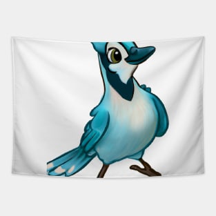 Cute Blue Jay Drawing Tapestry