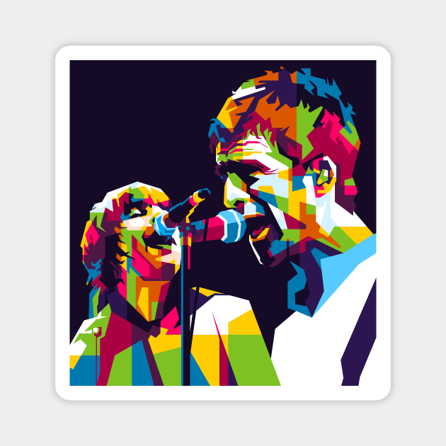 Liam and Noel Gallagher Magnet by wpaprint