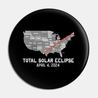 Total Solar Eclipse 4 8 2024 American Map Path Of Totality Pin