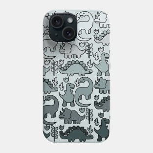 Monochromatic Dinosaurs Phone Case