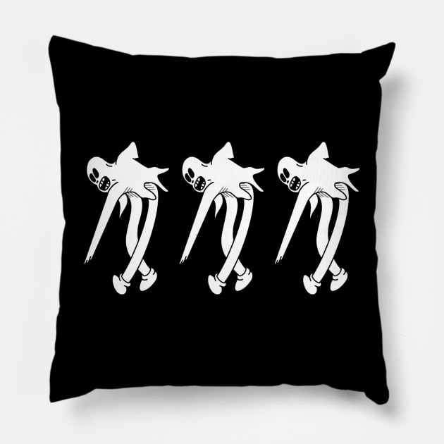 Dancing Cartoon Ghosts Pillow by Hacked By NA