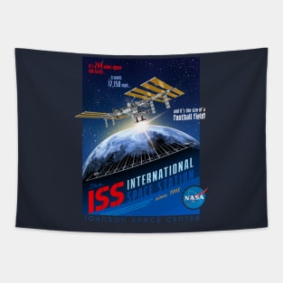 NASA ISS Space Station Johnson Space Center Retro Shirt Tapestry