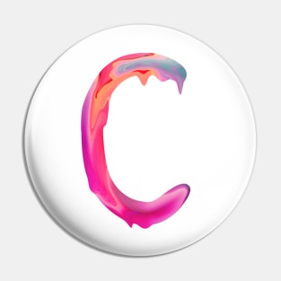 Letter C In Vibrant Watercolor Pin