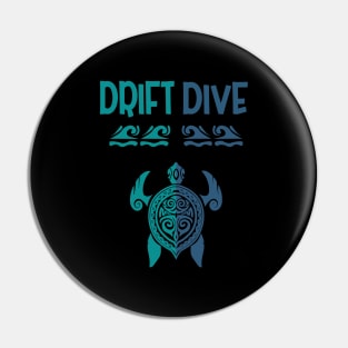 Polynesian Turtle Tattoo Design - Drift Scuba Diving Pin