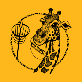 Rimpa Disc Golf Giraffe, BLACK PRINT T-Shirt