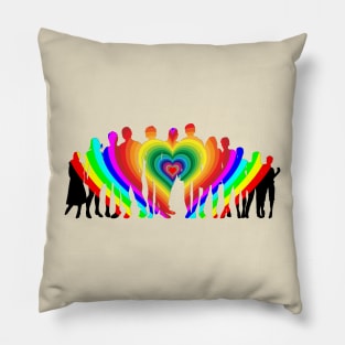 Family, Love, Rainbow, Boy, Child, Chromatic, Colorful Pillow