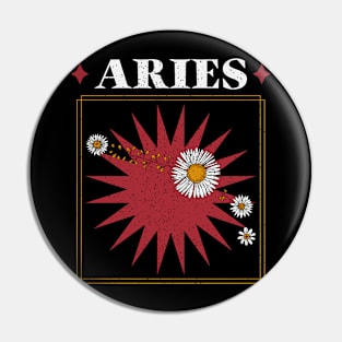 Floral Zodiac: Astrology Sign Aries Pin