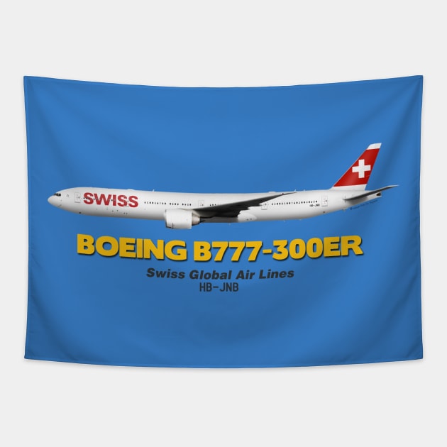 Boeing B777-300ER - Swiss Global Air Lines Tapestry by TheArtofFlying