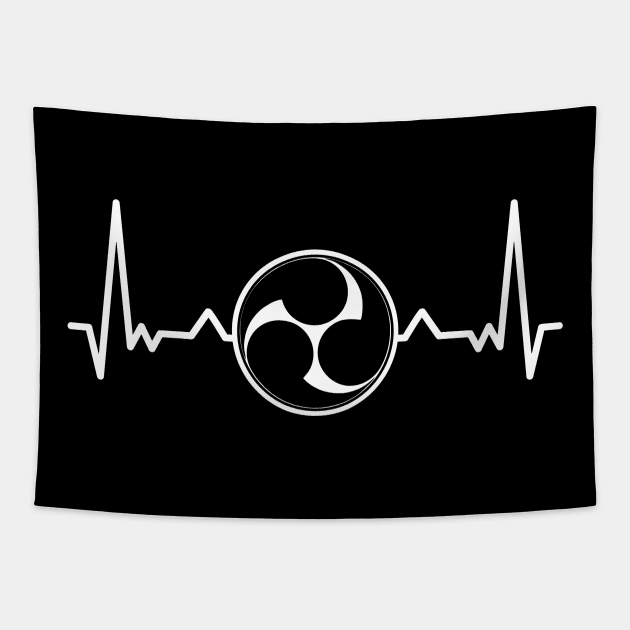 Taiko Mitsudomoe Heartbeat Design Tapestry by BonnaVida