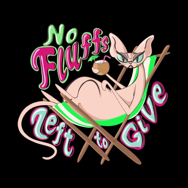 No Fluffs Left to Give Hairless Sphynx Vacation Cat by BluVelvet