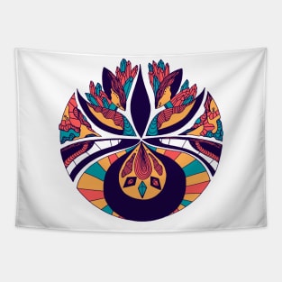 Retro Triad Abstract Motif Tapestry