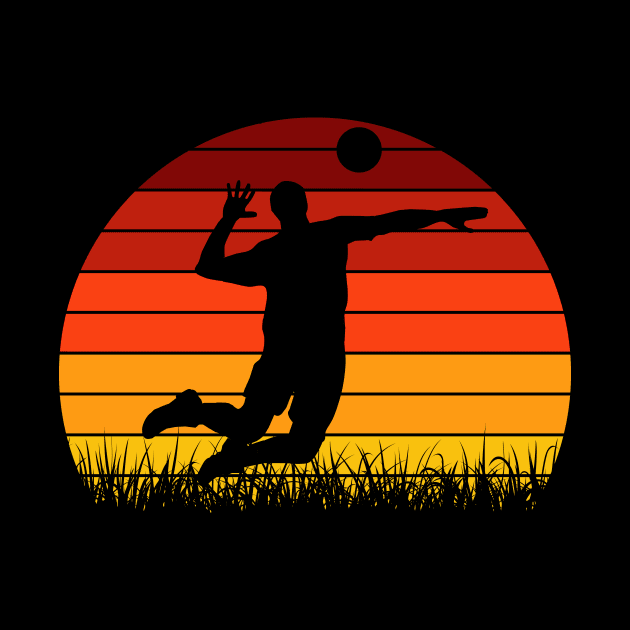 Travel back in time with beach volleyball - Retro Sunsets shirt featuring a player! by Gomqes