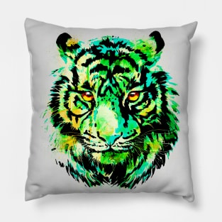 Realistic Green Tiger - Bengal Tiger Eyes Pillow