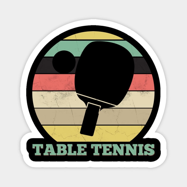 Retro Table Tennis Magnet by Imutobi