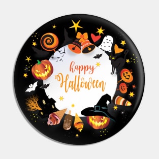 Halloween Night Party Decoration Treat or Trick Characters Pumpkin Paper Art Pin