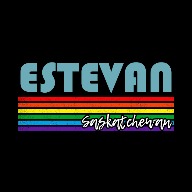 Estevan Saskatchewan Pride Shirt Estevan LGBT Gift LGBTQ Supporter Tee Pride Month Rainbow Pride Parade by NickDezArts