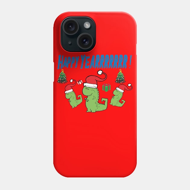 New Year dinosaur illustration Phone Case by whatever comes to mind 2