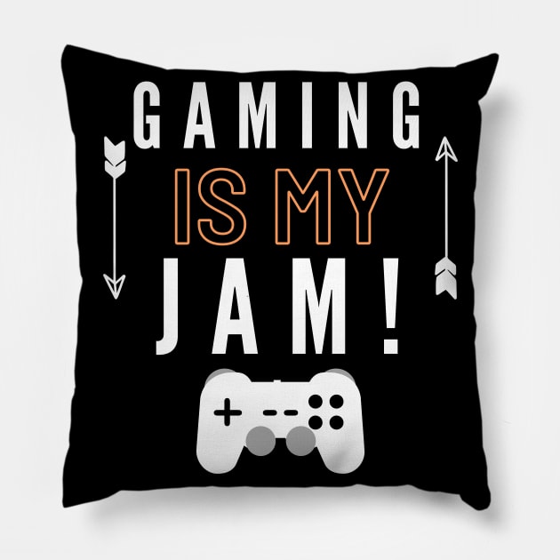 Gaming Is My Jam tee cool gamer Pillow by Gamers World Store