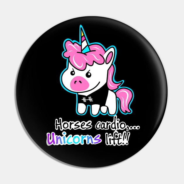 Unicorn lifts Pin by TimAddisonArt