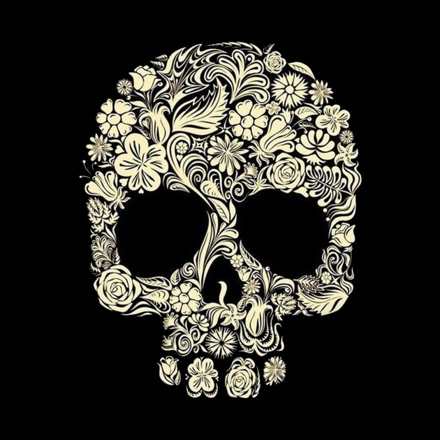 Floral Skull by AndrianKembara