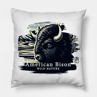 American Bison - WILD NATURE - BISON -2 Pillow