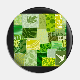 Green oasis patchwork Pin