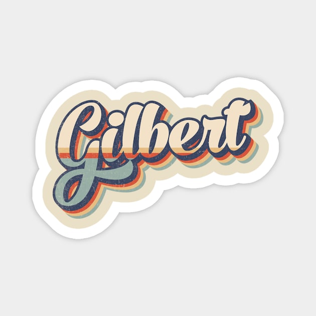 Gilbert // Retro Vintage Style Magnet by Stacy Peters Art