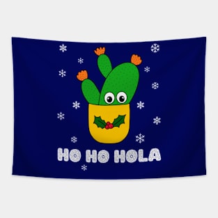 Ho Ho Hola - Opuntia Microdasys Cactus In Christmas Holly Pot Tapestry