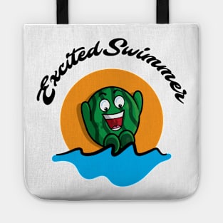 Excited swimmer, watermelon jump Tote