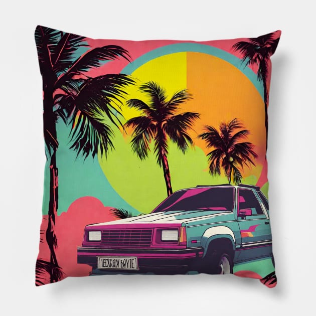 Cruisin' in the 80's Pillow by PositiveInfluencerJ9