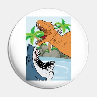 Shark And Dinosaur For Boys Gifts Pin