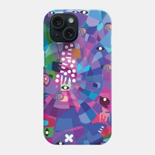 abstract digital geometrical work of hands and eyes Phone Case